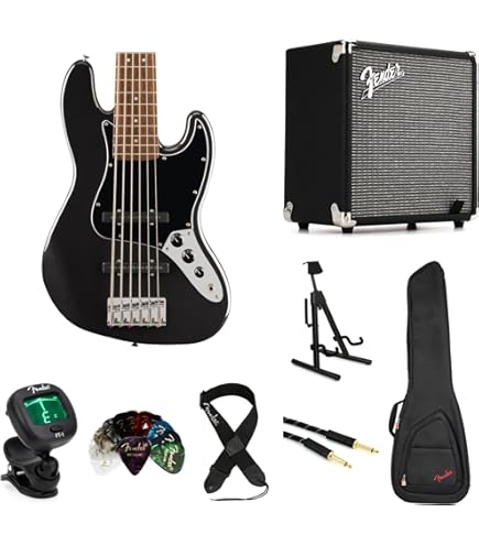 Amazon.com: Squier Affinity Series Active Jazz Bass V Amp